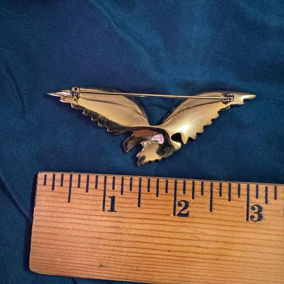 Vintage Gold Plated Benedikt NY Swooping Eagle in Flight Brooch [Jewelry 031]